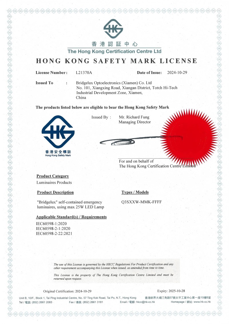 Fanxstar Product est probatus auctoritate certificatorium Hong Kong Salus Mark licentia