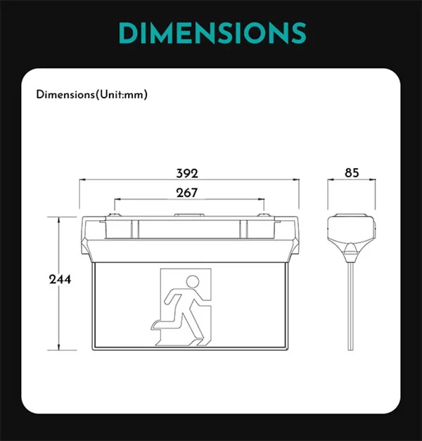 Surface Mounted 24m Quick Fit Exit Blade